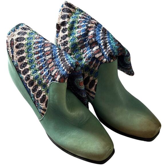 Spring Step L'Artiste Womens Peru Boots EUR 39 US 8 Turquoise Aztec Artsy NEW - Picture 2 of 9
